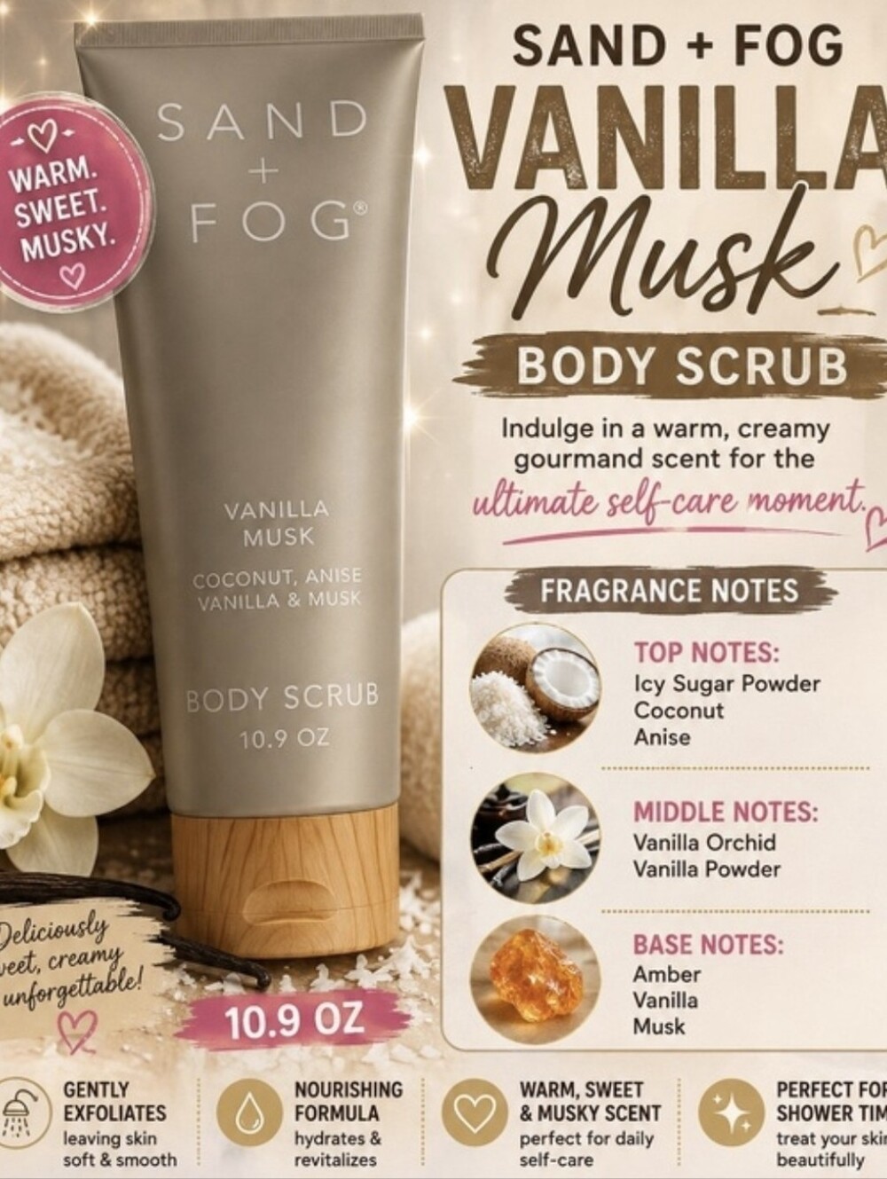 Sand + Fog Vanilla Musk Body Scrub